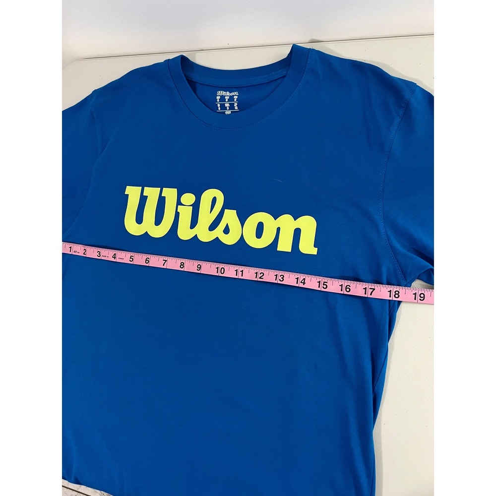 Wilson Womens Blue Cotton Short Sleeve T Shirt Size S Script Logo - Picture 7 of 7